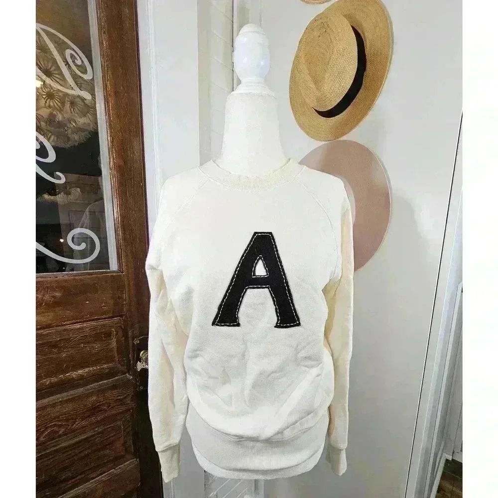 Alex Chung for AG Women's Size S Cream "A" Crewneck Sweater